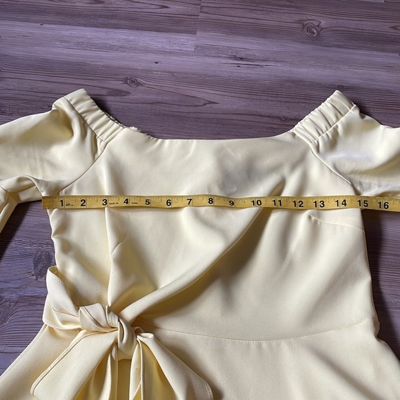 This Girl Fit and Flare dress Butter Yellow Tie Waist Size S Above knee Cocktail - Picture 6 of 14